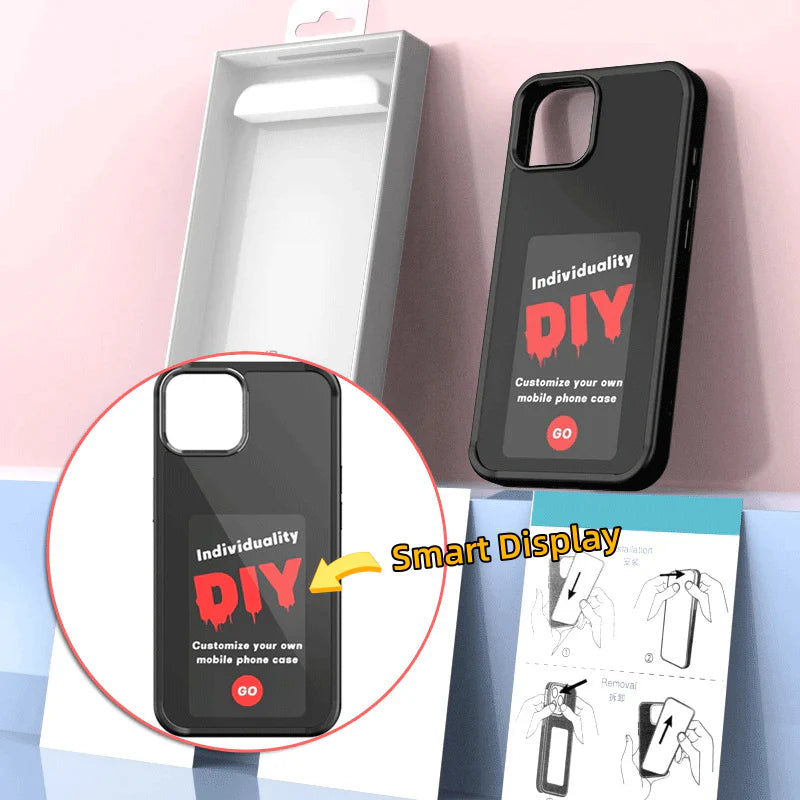 E-Ink Screen Personalized Phone Case  - Battery-Free for iPhone 13-15 Series