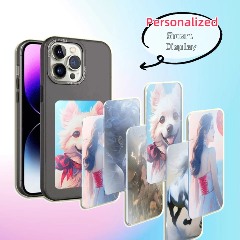 E-Ink Screen Personalized Phone Case  - Battery-Free for iPhone 13-15 Series